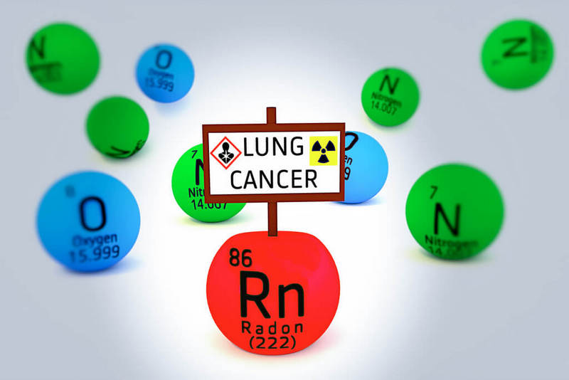 illustration of Radon cause lung cancer